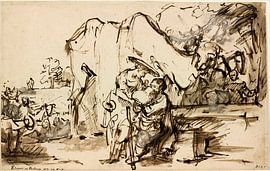 Rembrandt van Rijn  Eliezer and Rebecca at the Well