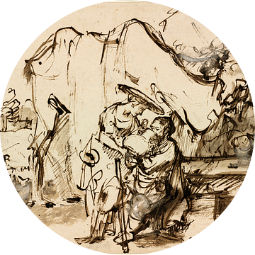 Rembrandt van Rijn  Eliezer en Rebecca bij de bron