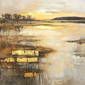 Echoes of Gold van Abstract Schilderij