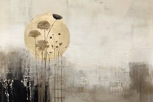 Landschaft mit Goldakzenten im Collage-Stil