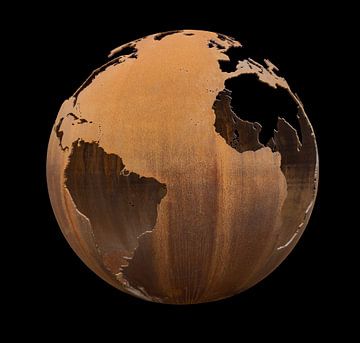 rusty metallic globe by Achim Prill