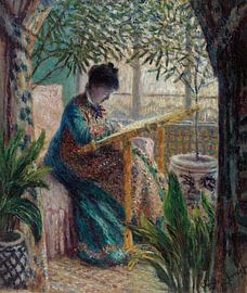 Madame Monet brodant (Camille au travail), Claude Monet