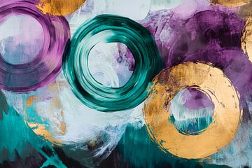 Coloured circles on an abstract background by Poster Art Shop