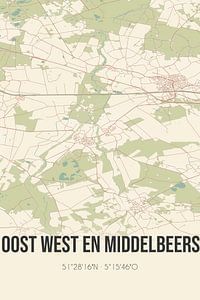 Vieille carte de Oost West en Middelbeers (Brabant du Nord) sur Rezona