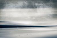 Eenzame wandelaar op het strand