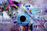 Blauwe grafitti