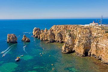 Aerial view of Ponte Piedade in Lagos in Portugal by Eye on You
