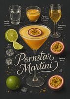 Pornstar Martini Poster - Passionsfrucht und Wodka Cocktail