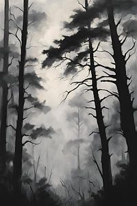 Peinture de la forêt sombre