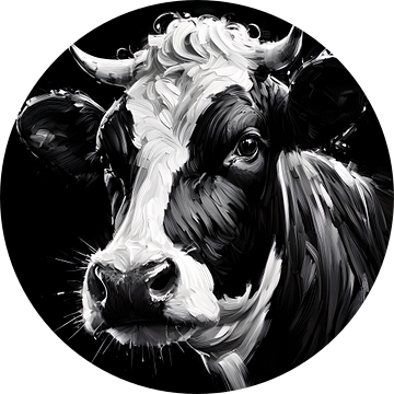 Portret van een nieuwsgierige koe van Jessica Berendsen