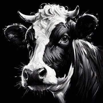 Portrait d'une vache curieuse sur Jessica Berendsen
