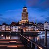 Skyline Deventer tijdens blauwe uur van Patrick Rodink