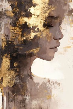 Earth tones Woman | Woman with Earth tones and Gold by Art Whims