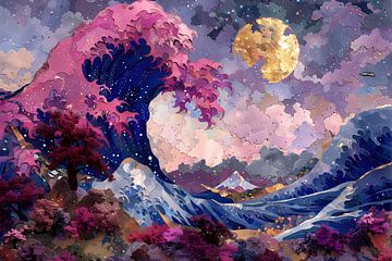 De Grote Golf van Kanagawa: Hokusais Meesterwerk van Art & Soul Creations