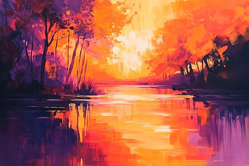 Herbstliche Farben im Sonnenuntergang von Poster Art Shop