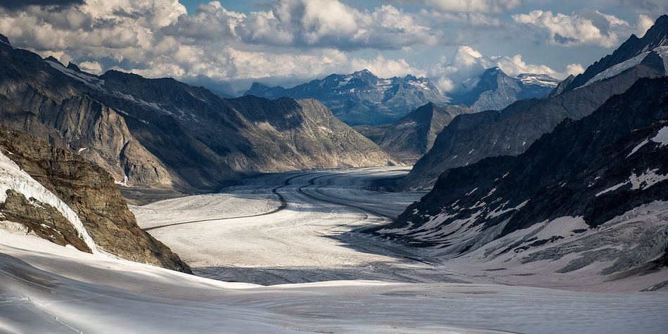 Aletschgletsjer / Jungfraujoch van Severin Pomsel op canvas, behang en meer