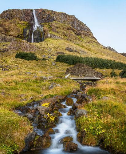 Bjarnarfoss Waterfall in the Snaefellsnes Peninsula, Iceland