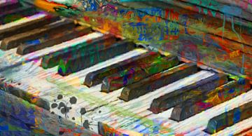 Piano toetsen abstract van Marion Tenbergen