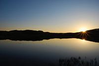 Zonsondergang in lake district