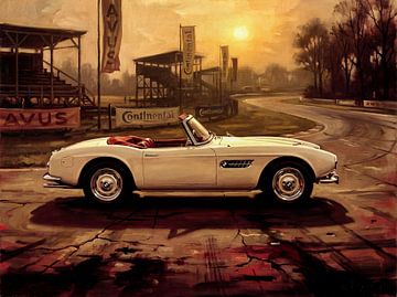 BMW 507 Lackierung auf der Avus-Rennstrecke