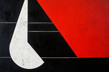 Geometrische Harmonie in Rot-Schwarz von Poster Art Shop