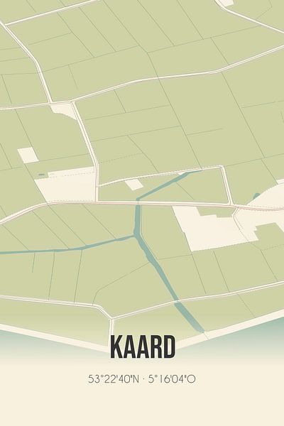 Vintage map of Kaard (Fryslan) by Prints of Place