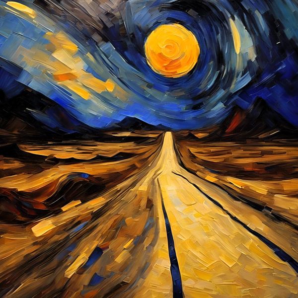 Sur une route sombre du désert par Gert-Jan Siesling