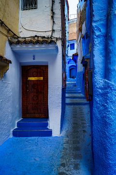 Schöne blaue Stadt in Marokko