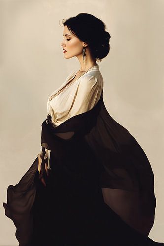 Timeless Portrait in Black and Cream no.6