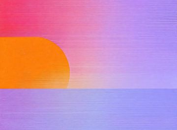 Oranje Paars | Oranje Zonsondergang van Modern Collection