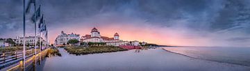 Binz on Rügen with beach and pier at sunset