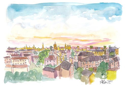 Vue du toit-terrasse d'Oxford Angleterre