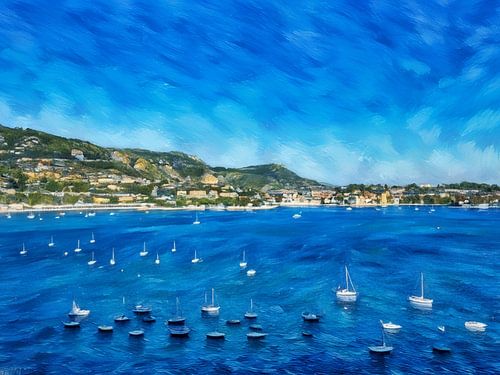 Villefranche Idyllische Mediterrane baai met zeilboten