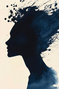 Artistiek portret met een explosie van kleur van Poster Art Shop
