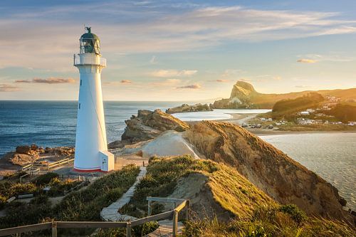 Castle Point Lighthouse an der Wairarapa Küste, Neuseeland von Christian Müringer