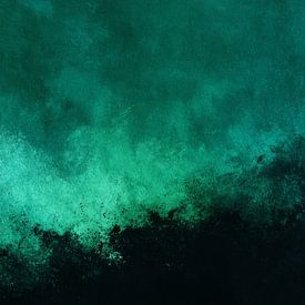 Transition verte dans une profondeur abstraite sombre sur Eva Lee