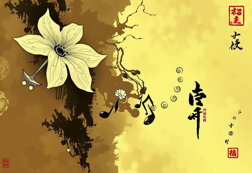 Blumen und Noten in harmonischem Zusammenspiel von Conpo Design