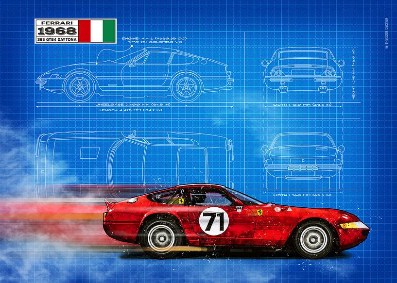 Daytona 365 GTB/4 Blueprint von Theodor Decker