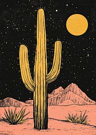 Boho vibes: cactus schilderij van Niklas Maximilian