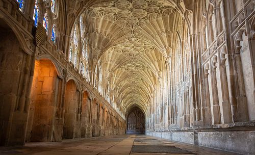 Kloostergang in de kathedraal van Gloucester, Groot-Brittannië