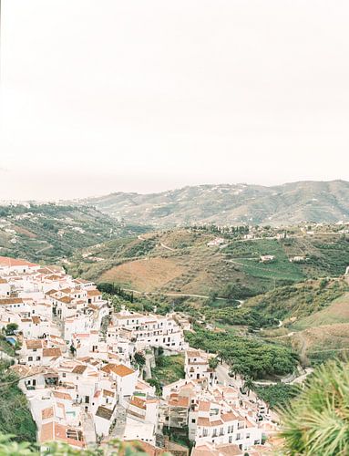 View over the picturesque white village of Frigiliana in southern Spain