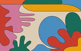 Dessin abstrait avec des formes colorées sur Imperial Art House