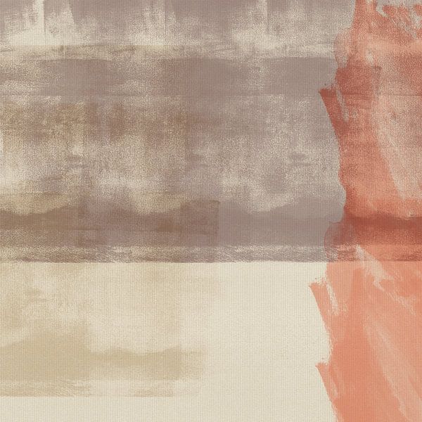Abstract minimalist art in taupe, beige and terracotta by Dina Dankers