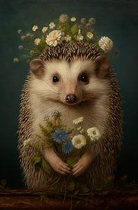 Igel mit Kranz