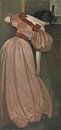 Portretstudie in Roze (The Pink Gown), John White Alexander van Meesterlijcke Meesters thumbnail