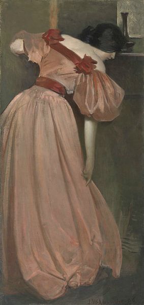Portretstudie in Roze (The Pink Gown), John White Alexander van Meesterlijcke Meesters