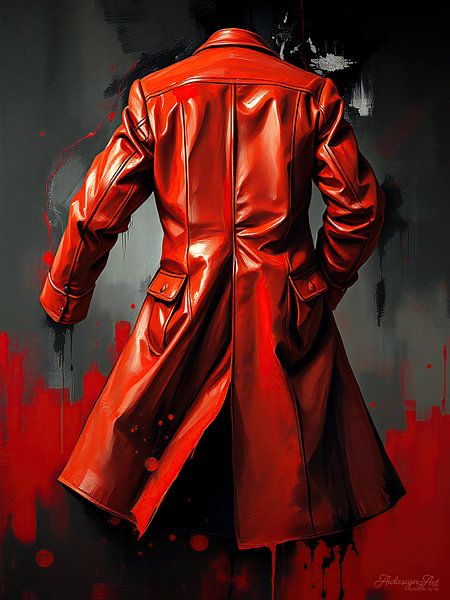 Red leather coat - the reverse side of memory as a trace of an invisible movement by AidasignArt