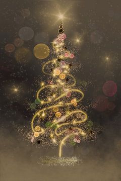 Kerstboom van goud. van Alie Ekkelenkamp