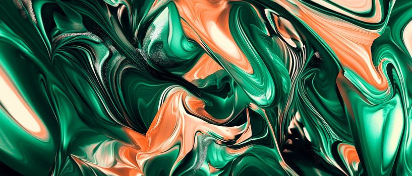 Des couleurs fluides en vert et en cuivre par Poster Art Shop