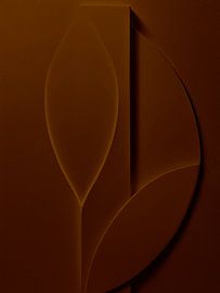 Minimalist 3D Art - Warm brown by STUDIO ARTSY